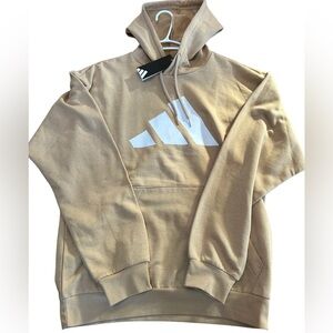 Adidas French Terry Big Logo Hoodie Pullover M NWT Neutral Athleisure Sweatshirt